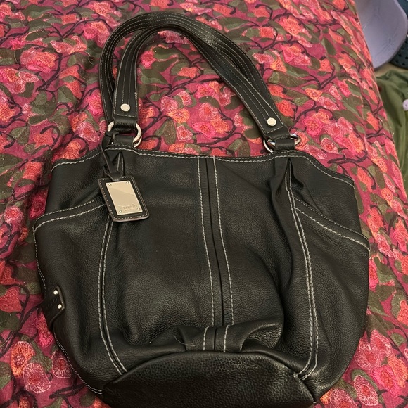 Tignanello Black Leather Shoulder Bag - Picture 1 of 4